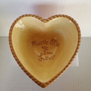 Western Red Bandana Rope Trim 'Rustle Me Up Some Love' Heart Shaped Candy Bowl